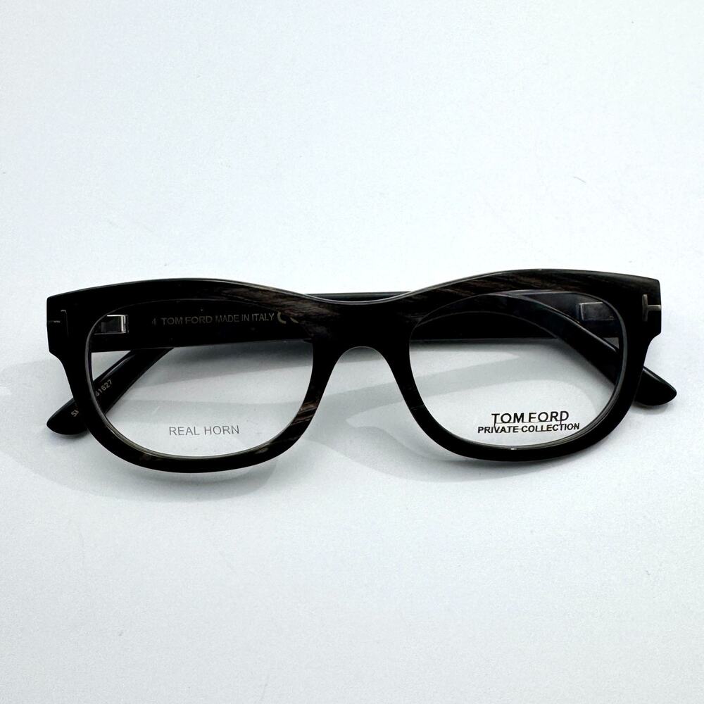Tom Ford Eyeglass Frames TF5957-P 063 Black Horn Rectangle Private Collection